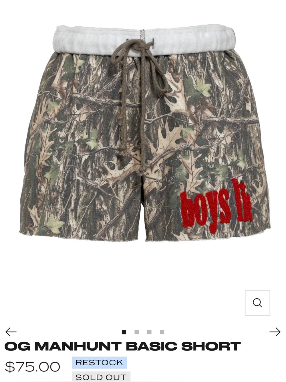 NWOT boys lie manhunt camo shorts